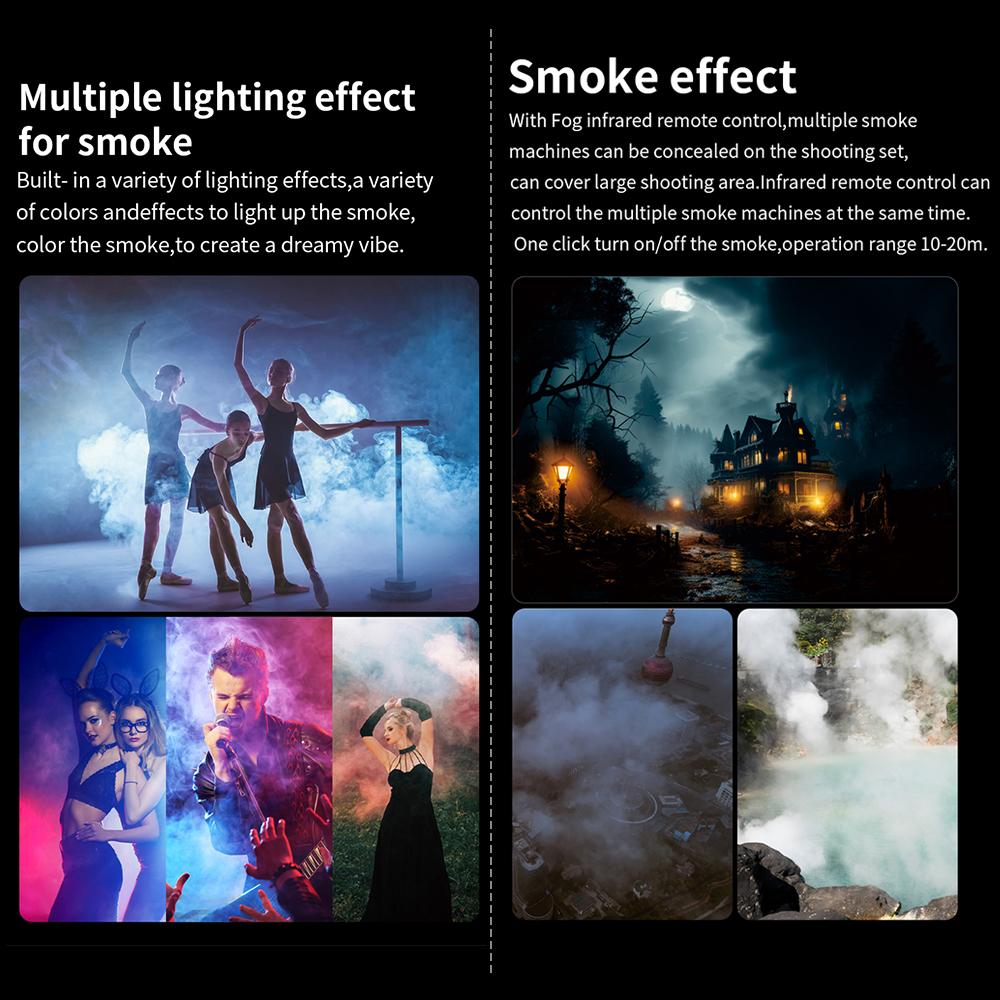 NiceFoto Fog-101.Pro Портативная дымовая машина Профессиональная дымовая машина с дистанционным управлением 5 светодиодов