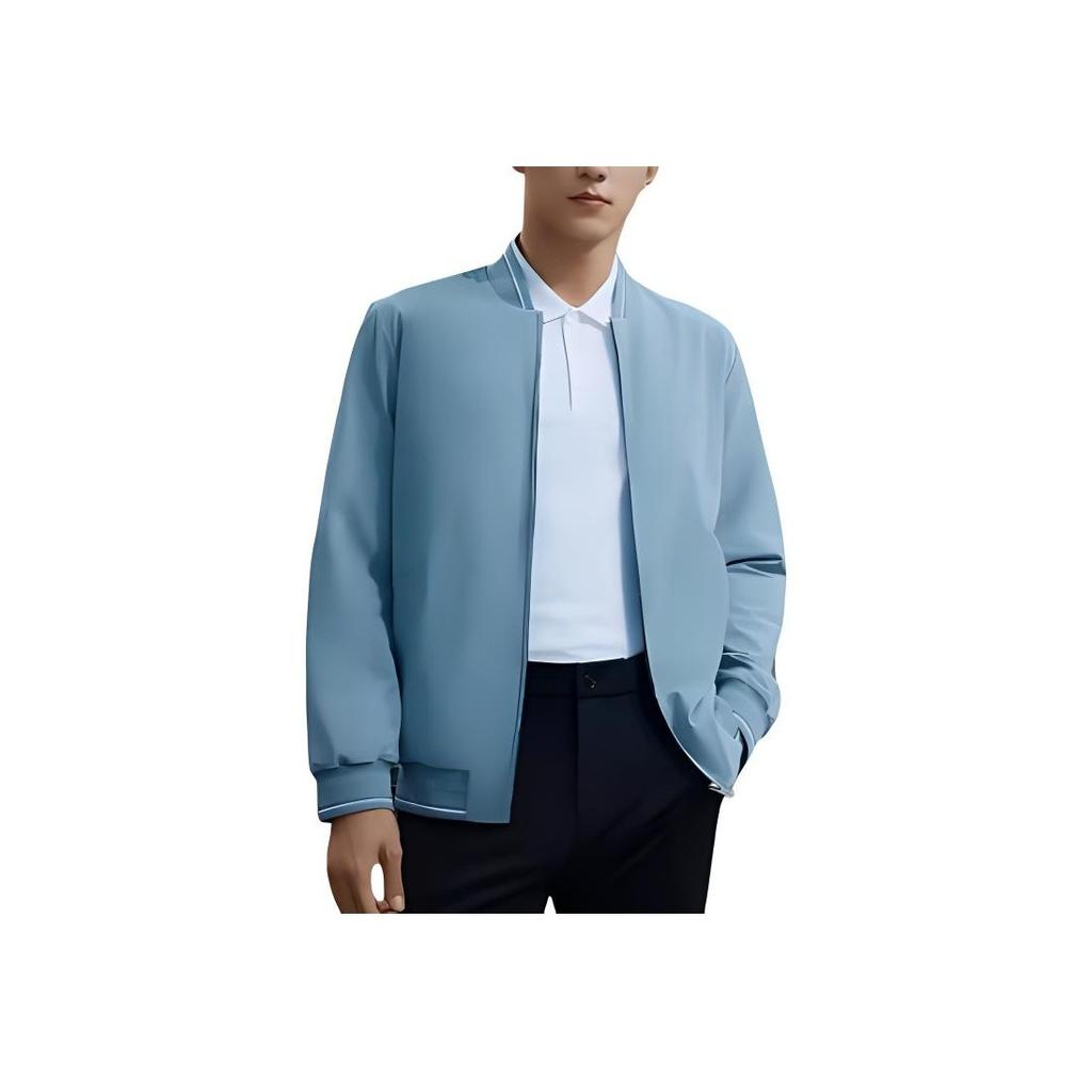 Fila Однотонная повседневная деловая тканая куртка для мужчин Куртки Элегантный-синий F11M222702F-BU