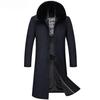 Winter New Long Coat Light Business Causal Coats for Men Fleece Thick Warm Wool Blends Coat Fashion Solid Fur Collar Overcoat