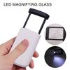 Magnifying Glass with LED Light Pull-Out Portable Magnifier Elderly Reading Pocket Loupe for Traveling