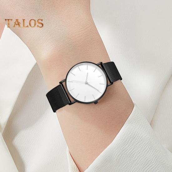 Men Watch Quartz Movement Simple Style Round Dial Stainless Steel Time-checking High Accuracy Daily Office Wristwatch Dating Timepiece