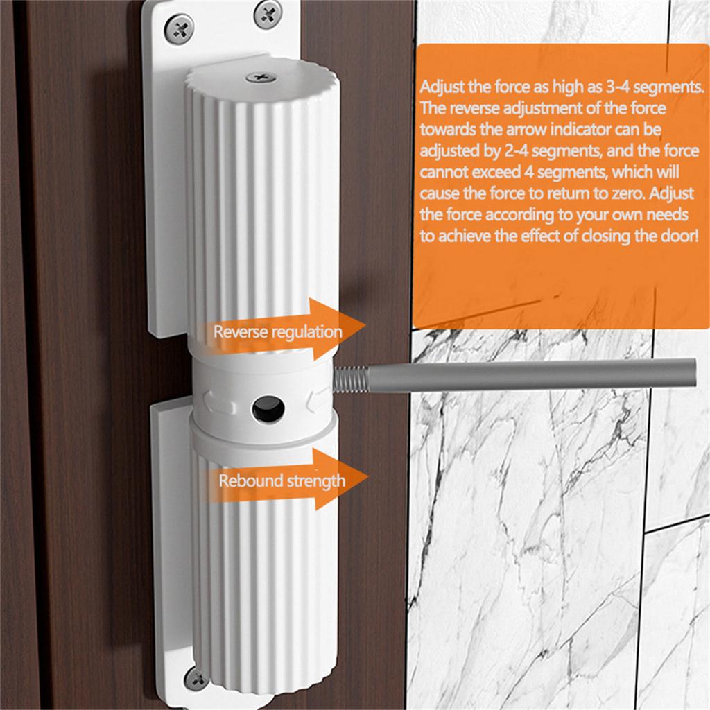 Automatic Door Closure Adjustable Strength Door Mechanism Smooth & Quiet Closing Metal Perfect for Home & Business Use