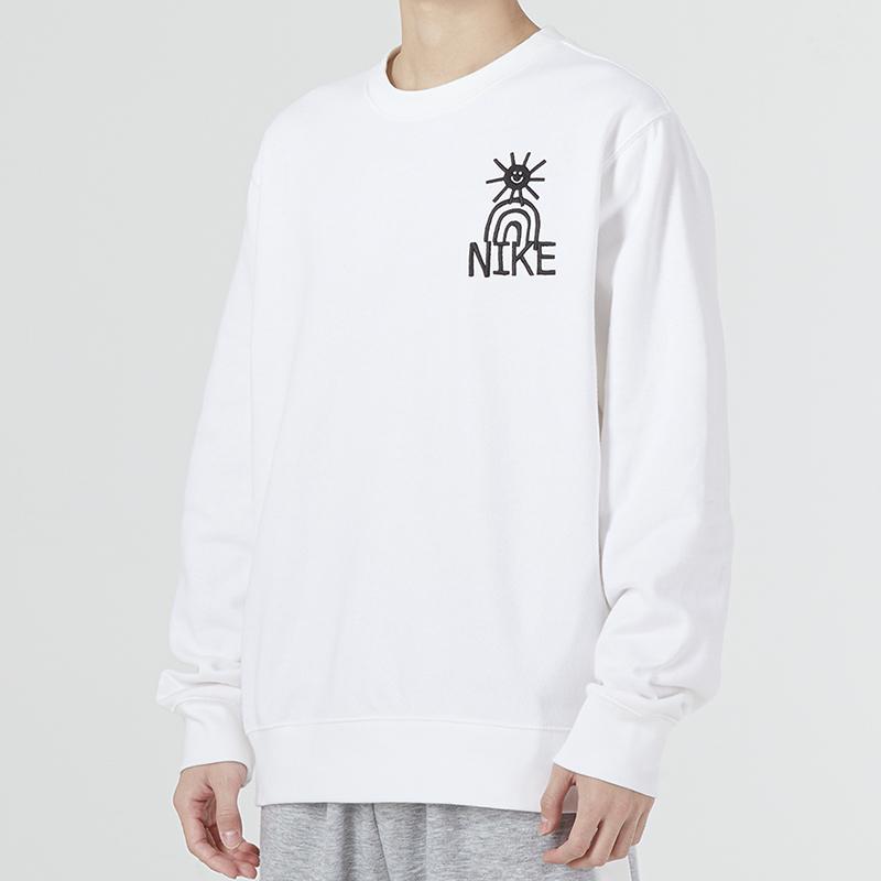 Nike Спортивная одежда Heritage Club флисовая мужская толстовка Crew белая DQ4073-100