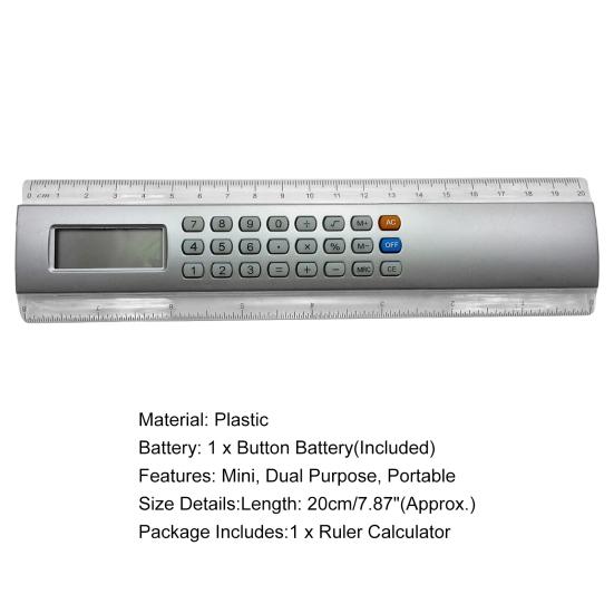 Отличная линейка двойного назначения, карманный размер 20 см, 8-значный калькулятор, угол наклона