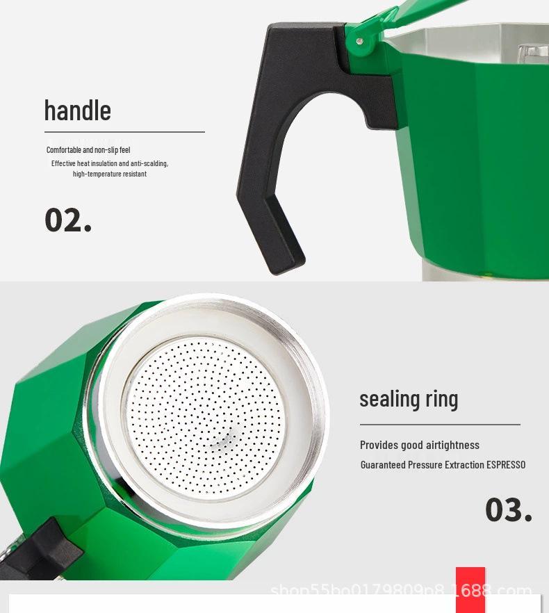 Итальянская восьмигранная мока: Алюминиевая эспрессо-кофеварка для домашнего использования