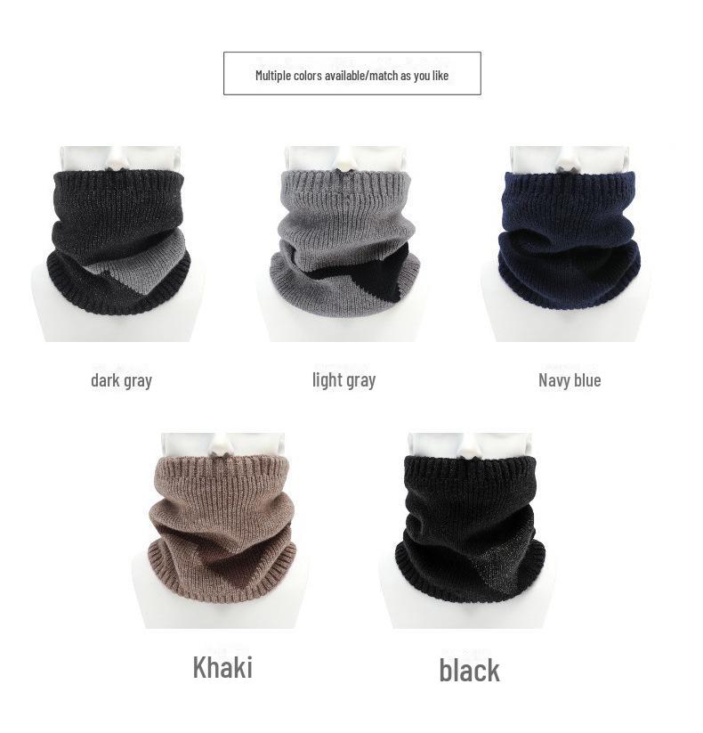 Мужской модный зимний шерстяной трикотажный шарф для шеи