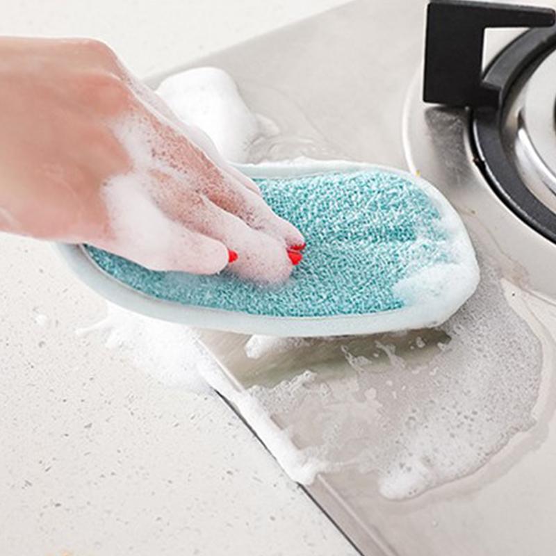 Популярная губка для мытья посуды, кастрюль, мисок, кухонный удобный инструмент, не наносит вреда тряпке для мытья посуды, утолщенная антипригарная масляная безмасляная чистящая салфетка из микрофибры