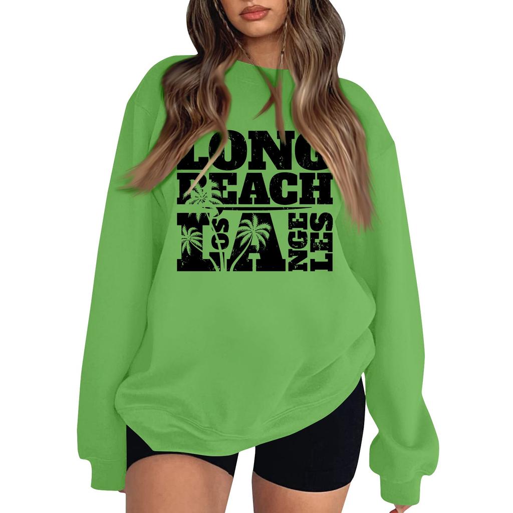 Женская повседневная модная блузка с длинным рукавом и круглым вырезом с принтом и пуловером