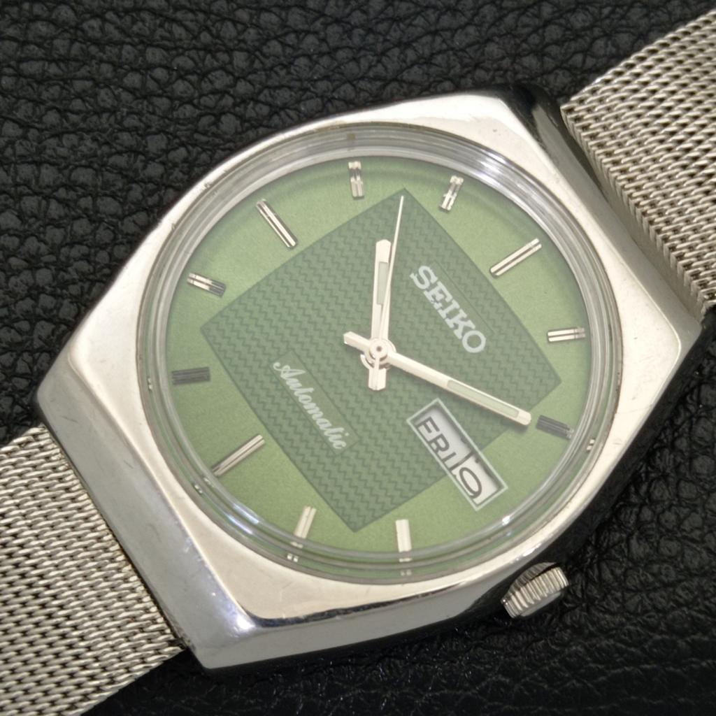 Seiko АВТОМАТИЧЕСКИЕ 6309A ВИНТАЖНЫЕ ЯПОНСКИЕ МУЖСКИЕ ЧАСЫ ЗЕЛЕНОГО ЦВЕТА a701452-5