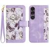 For Sony Xperia 1 VII Case PU Leather Floral Phone Cover with Card Slots