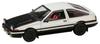 HJ64 Toyota Sprinter Trueno GT APEX JDM Style Carbon Bonnet Finished Product 1/64 (AE86) White/Black