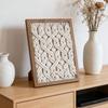 Handmade Woven Tapestry Frame Framed Boho Cotton Wall Art Wooden Rope Wall Hanging