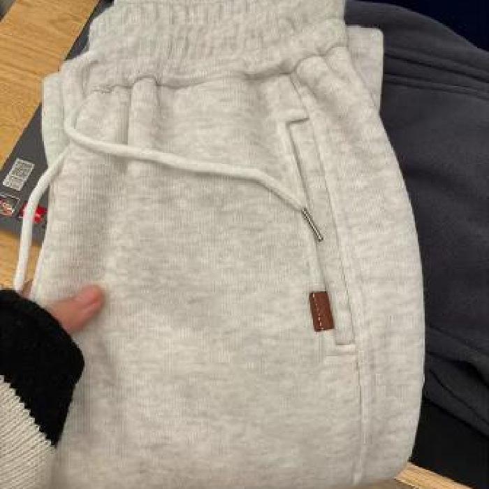 Спортивные брюки-шаровары из китайского хлопка — женские, с высокой талией, бархатом, свободными и утолщенными манжетами.