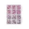 Nail Art Irregular Resin & Colored Rhinestones Set - Flatback, 12 Grids of Mixed Clear Diamonds