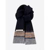 New Korean Style Contrasting Striped Wool Blended Soft Scarf for Women In Autumn and Winter Warm and Versatile Knitted Scarf