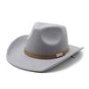 Woolen Western Cowboy Top Hat Jazz Hat Minority Style Fashion Hat Men'S And Women'S Couple Hat