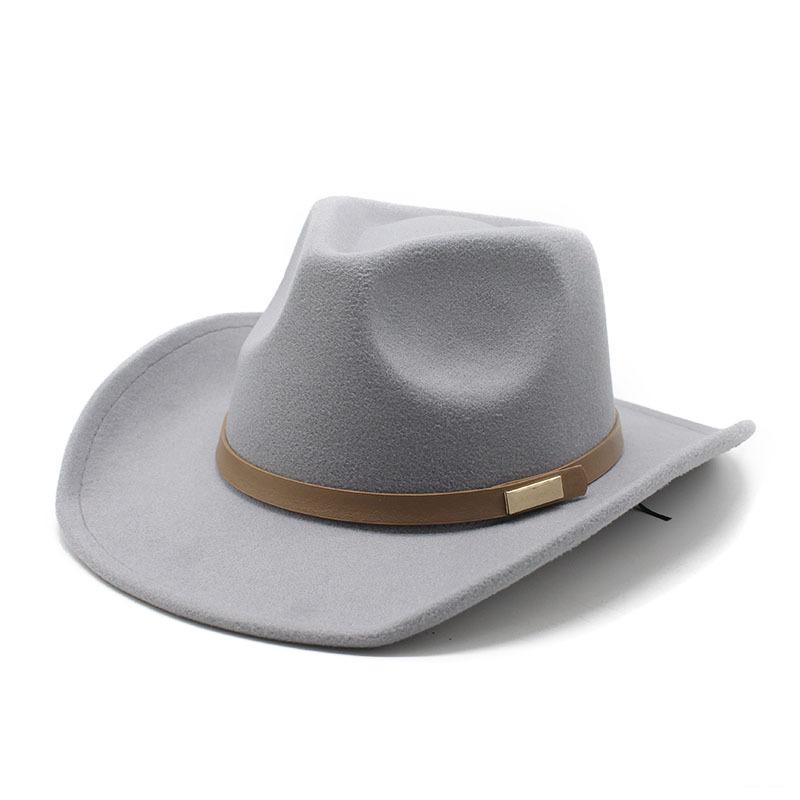Woolen Western Cowboy Top Hat Jazz Hat Minority Style Fashion Hat Men'S And Women'S Couple Hat