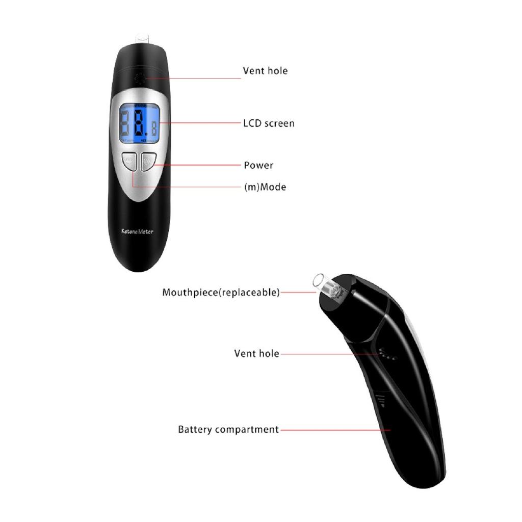 Кетоз Кетоз Цифровой кетоновый респирометр Респирометр, Алкотестер, (черный)