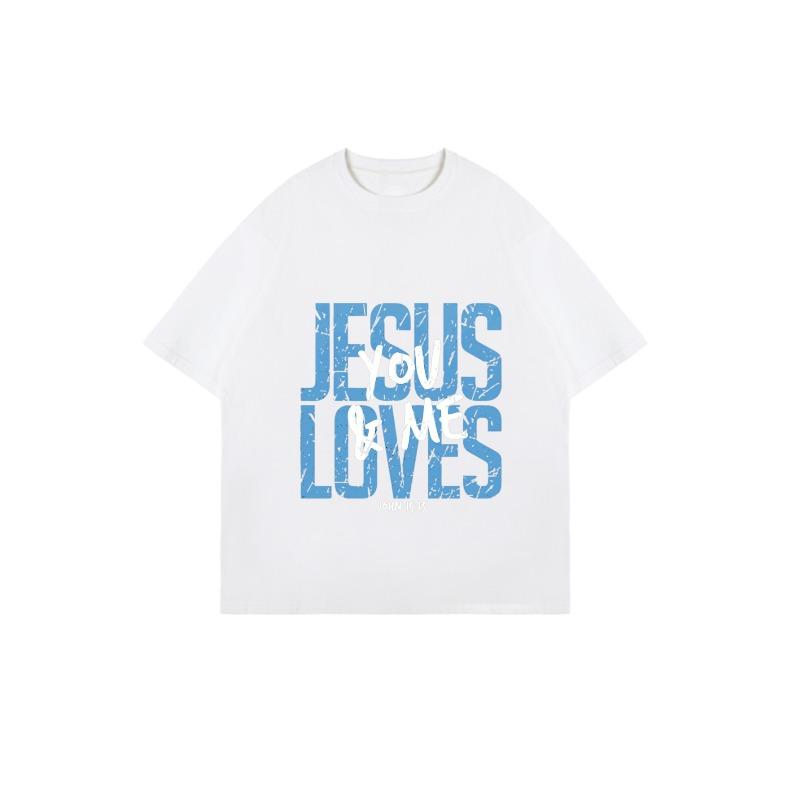 Oversized T Shirt Black Jesus Loves You And Me Bible Verse Print Casual Loose Fit Top For Women Daily Wear Church Outfit