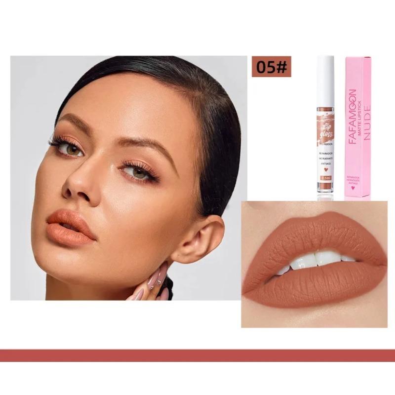 Розово-красная матовая жидкая губная помада макияж глазурь для губ увлажняющая водостойкая прочная грязевая помада антипригарный блеск для губ в чашке макияж корейский