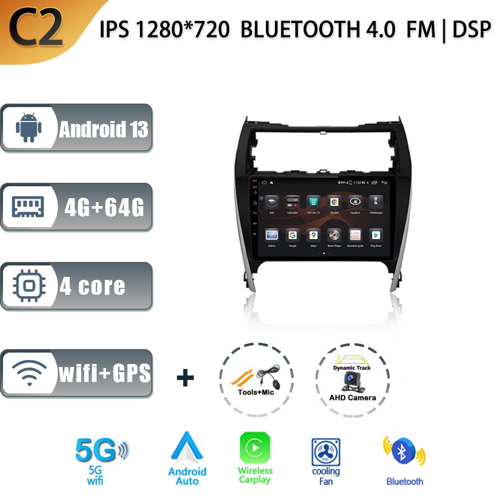 Android 13 For Toyota Camry 7 50 55 2012-2017 Car Multimedia Radio Auto Touch 4G gps Navigation Screen Player DSP Carplay Stereo