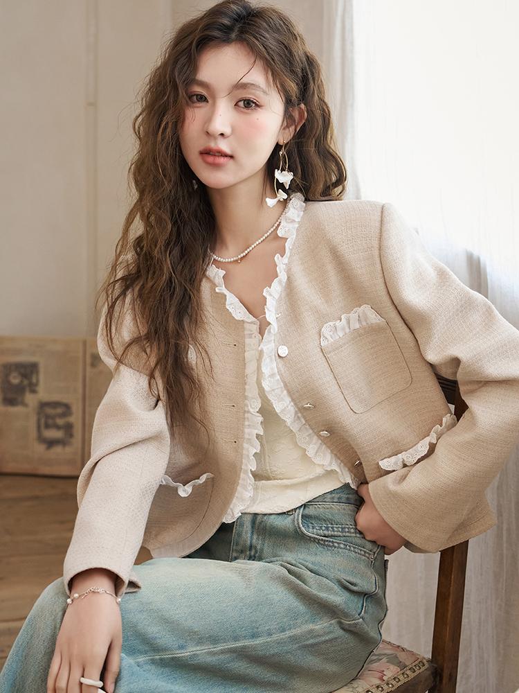 Mishow Женское пальто 2024, новинка, модная элегантная универсальная пригородная винтажная куртка с высокой талией во французском стиле MXD12W0274