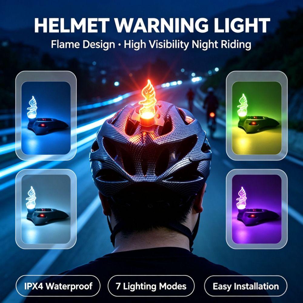 Dustproof Design Motorcycle Helmet Light 7 Gears Adjustment Warning Helmet Light Daily Bike