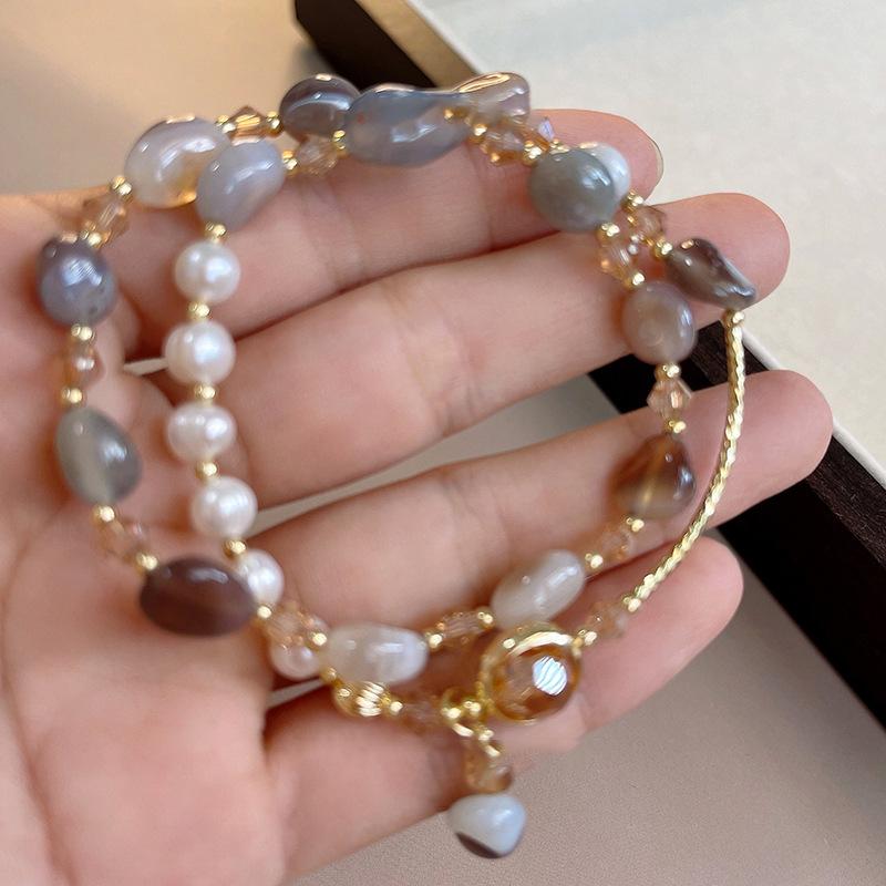 Natural Stone Bracelets Sweet Dopamine Pearl Baroque Bracelets Simple Collarbone Chain Fashionable Temperament Accessory