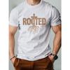 Мужская футболка Rootedchrist, односторонняя печать, круглый вырез, короткий рукав, европейский размер, утолщенная, повседневная, дизайн с крестом