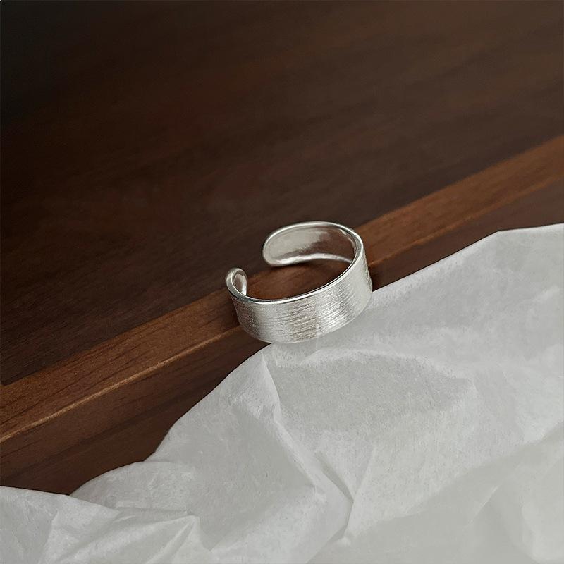 Кольцо из стерлингового серебра 925 пробы с широкой матовой поверхностью и нишевым дизайном, элегантный японский и корейский браслет