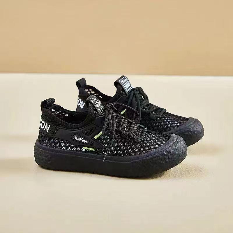 Summer large mesh breathable deodorant women's shoes 2025 soft sole non-slip wear-resistant casual shoes light stack wear women's mesh shoes