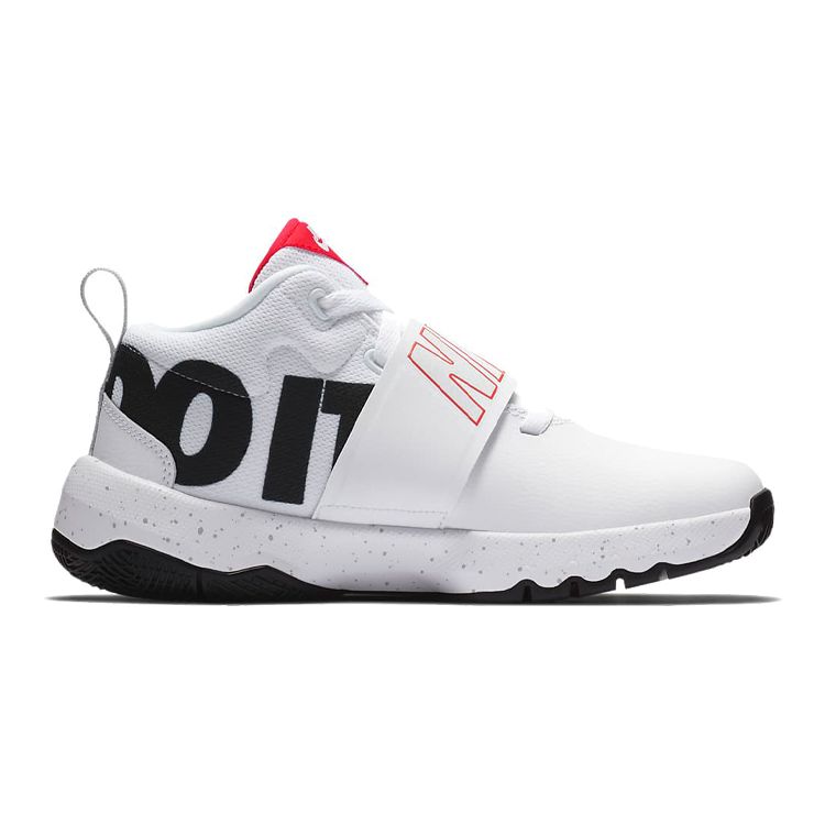 Nike Детские кроссовки Team Hustle D8 GS Just Do It Белый Черный Светло-Малиновый AQ9977-100