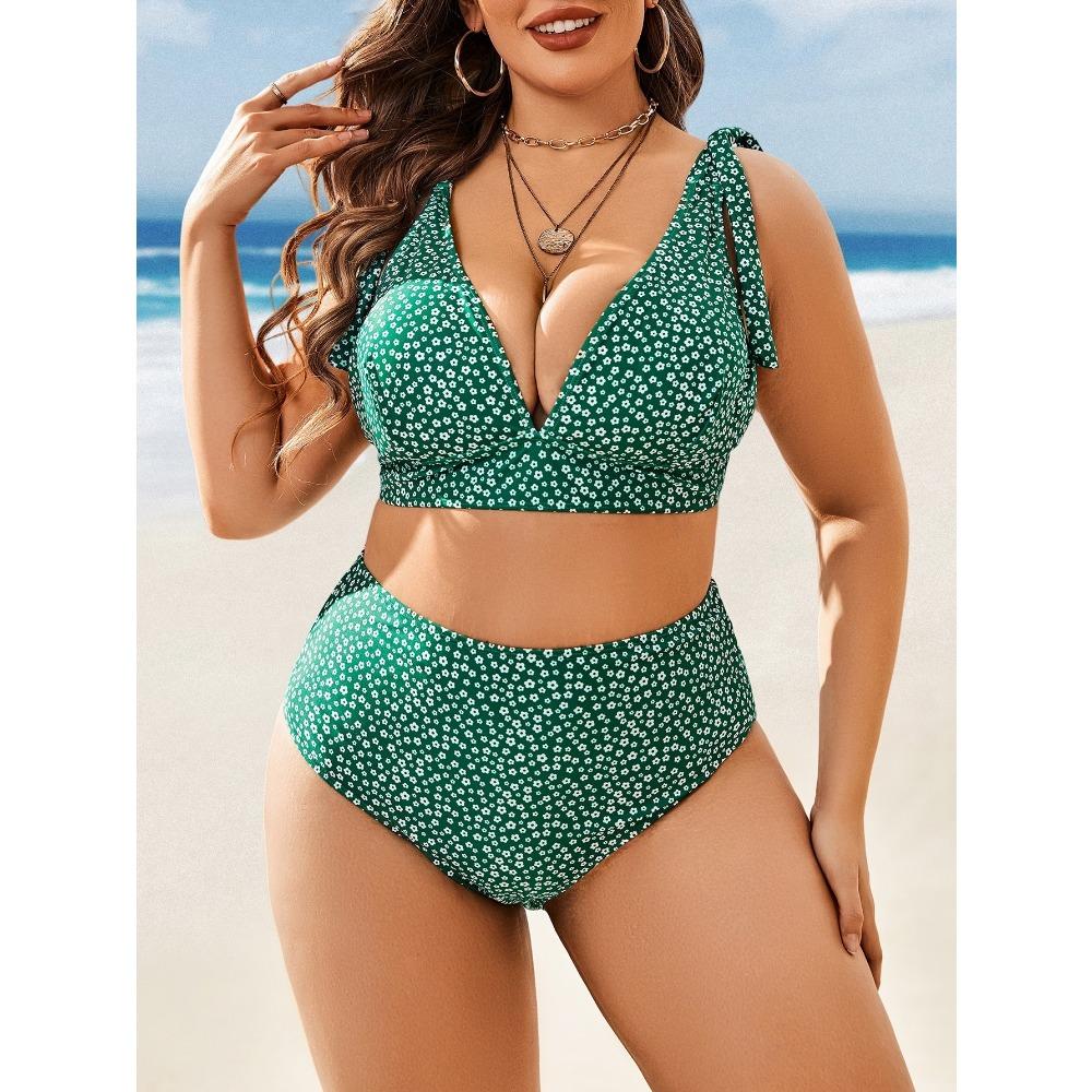 Three-piece New Sexy Suit Split Swimsuit Color Printed Large Size Swimsuit