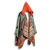 Ortega Hooded Outdoor Cold Weather and Everyday Wear Cape, Blanket, 135x150cm, Poncho, Cape, Stole, Throw, Unisex, Loungewear, Protection, (Orange)