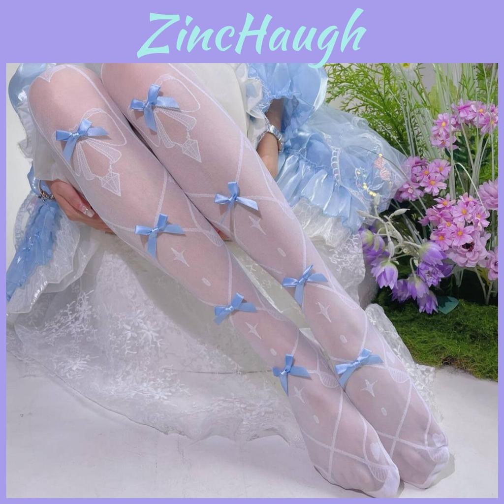 Lolita Overtheknee Stockings With Butterfly Bow Summer Sheer Nylon For Women
