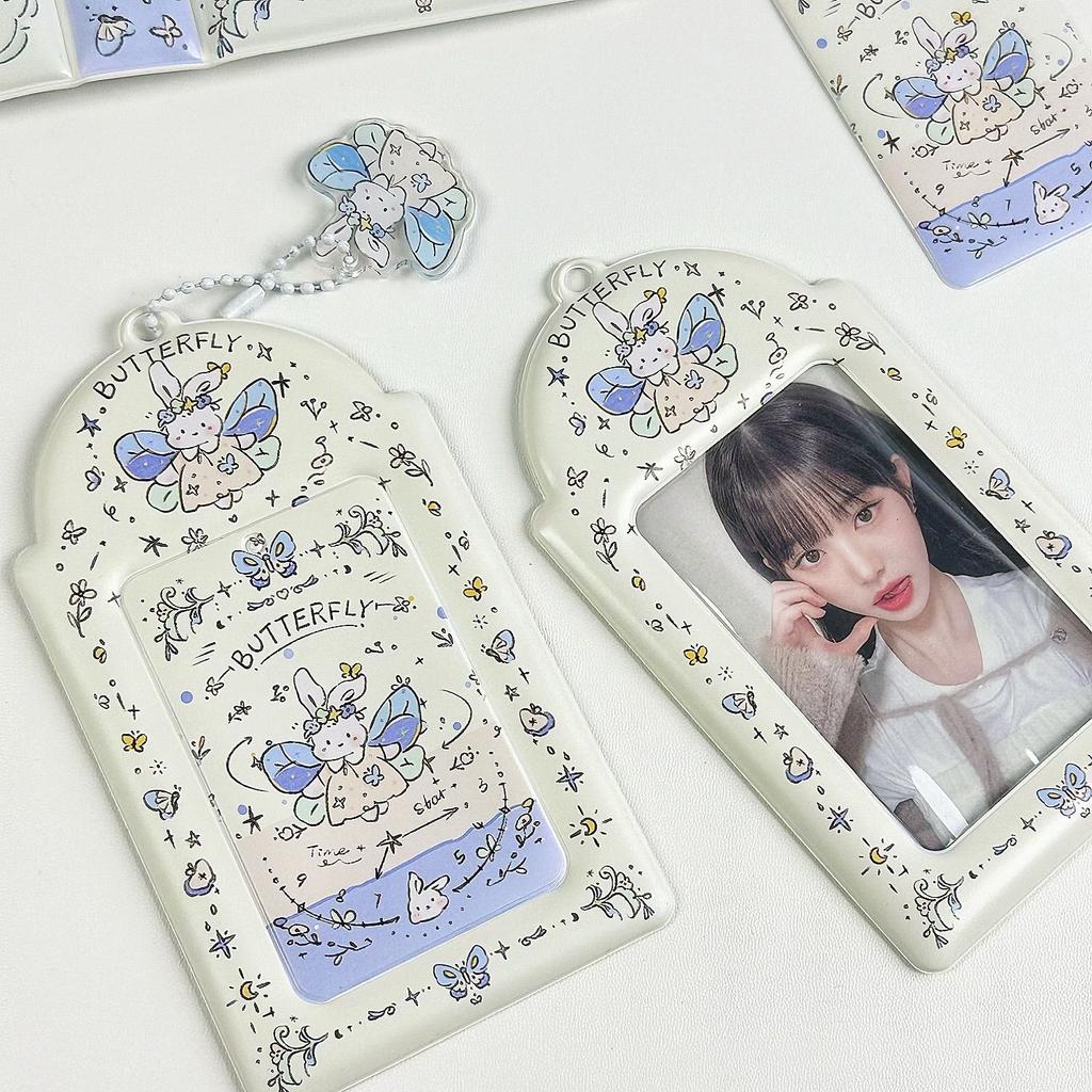 New Cute Cartoon Photo Card Holder 3 inch Decorative Idol Photo Album Protective Sleeves Kawaii Japanese Stationery Pendant