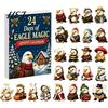 Kids Holiday Surprise Blind Box Eagle Advent Calendar, 24Pcs Acrylic 2D Ornament Set with Mini Calendar for Cartoon Figures, Christmas Tree
