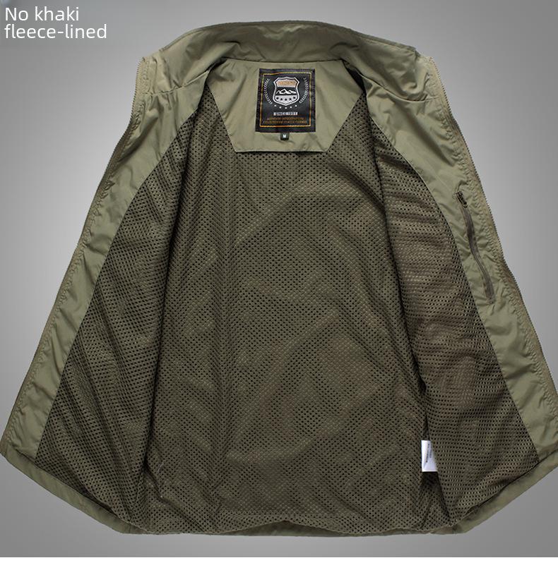 Мужской жилет с несколькими карманами на весну/осень — легкий, для фотосъемки на открытом воздухе/рыбалки, большой размер, модель 7838