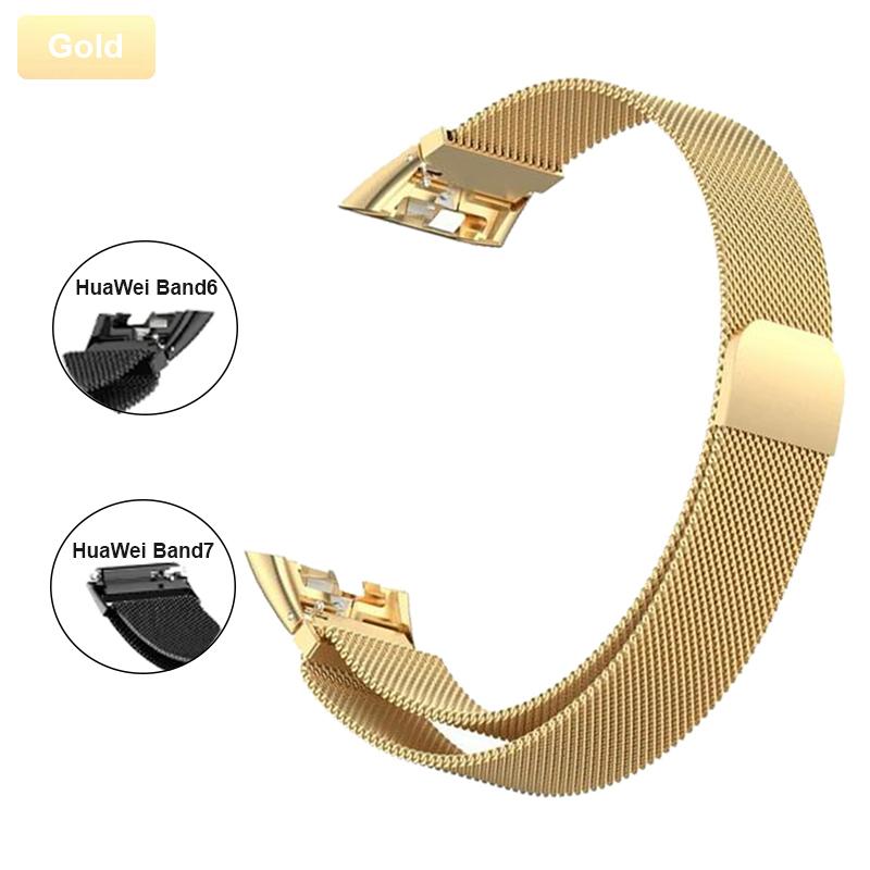 Metal Watch Strap For Huawei Band 6 7 Band Honor 6 Bracelet With TPU Case Screen Protector Soft Film Huawei Magnetic Loop Strap