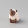 Mini Wooden Animal Figurine Hand Carving Wood Cat Dog Statues Painting Art Figurine Home Desktop Decoration Ornaments Gifts