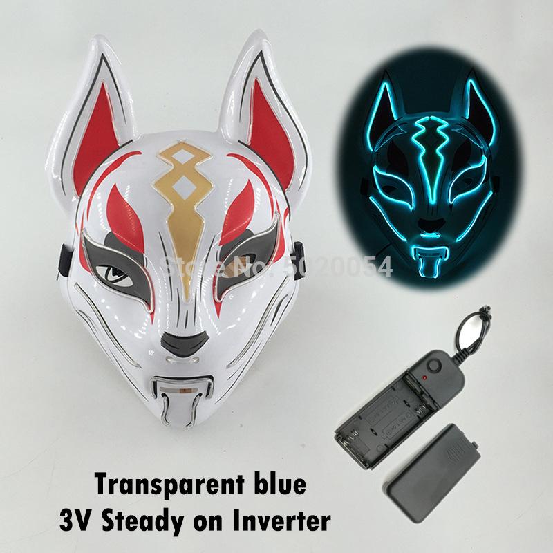 Glowing Halloween Party El Glowing Mask Japanese Anime Cosplay Led Costume Fox Mask