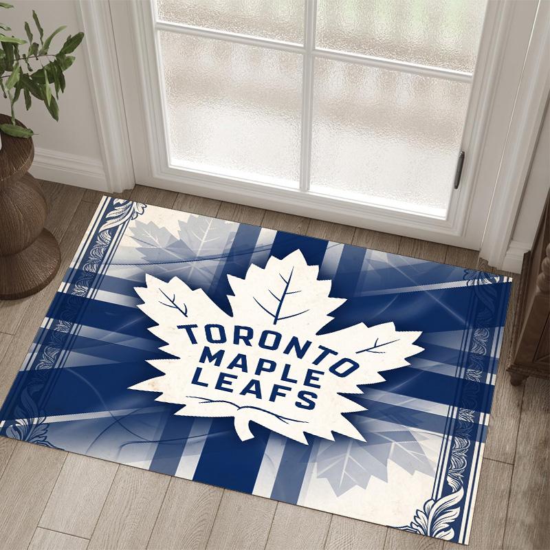 Toronto Maple Leafs Design Crystal Velvet Carpet Cozy Non?Slip Printed Rug For Bedroom Living Room Entrance