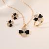 Новый романтический кулон ожерелье женский комплект мода 4 любовь серьги гвоздики кольцо комбинация ювелирные изделия вечеринка подарки