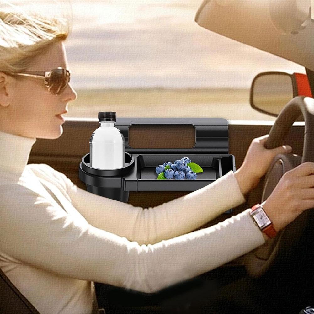 Многофункциональный органайзер для автомобиля с подстаканником, карман для автомобильных аксессуаров - подвесная внутренняя стойка для хранения на боковой двери окна, H6F4