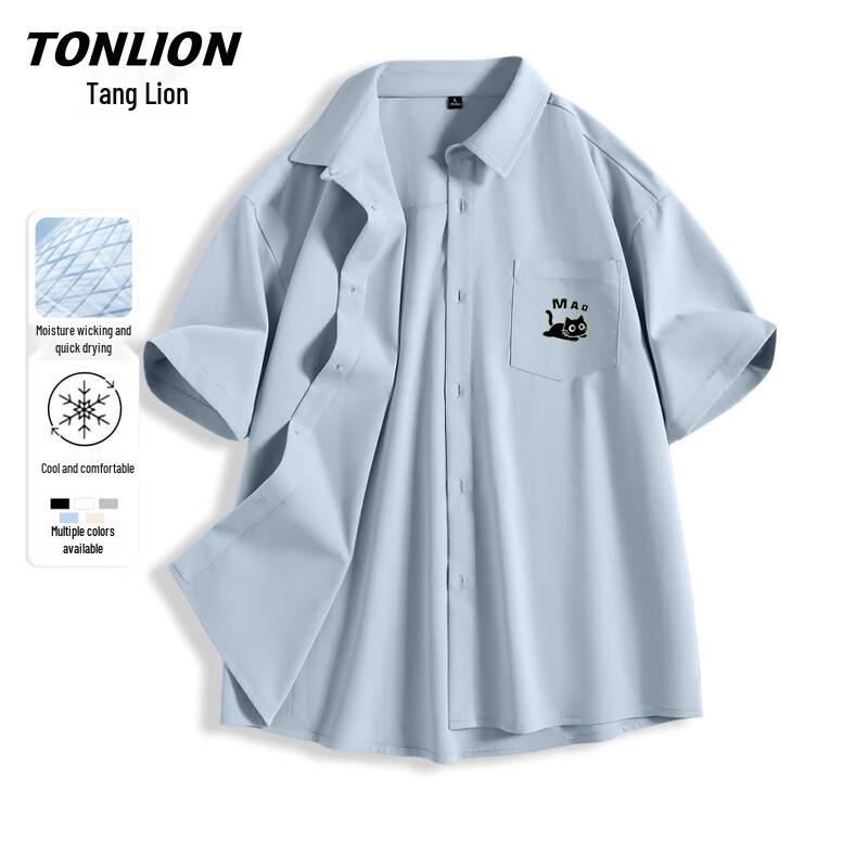 Повседневная мужская рубашка с коротким рукавом TonLion
