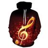 Musical Note 3d Printed Hoodie Men and Women Street Casual Cool Fashion Pullover