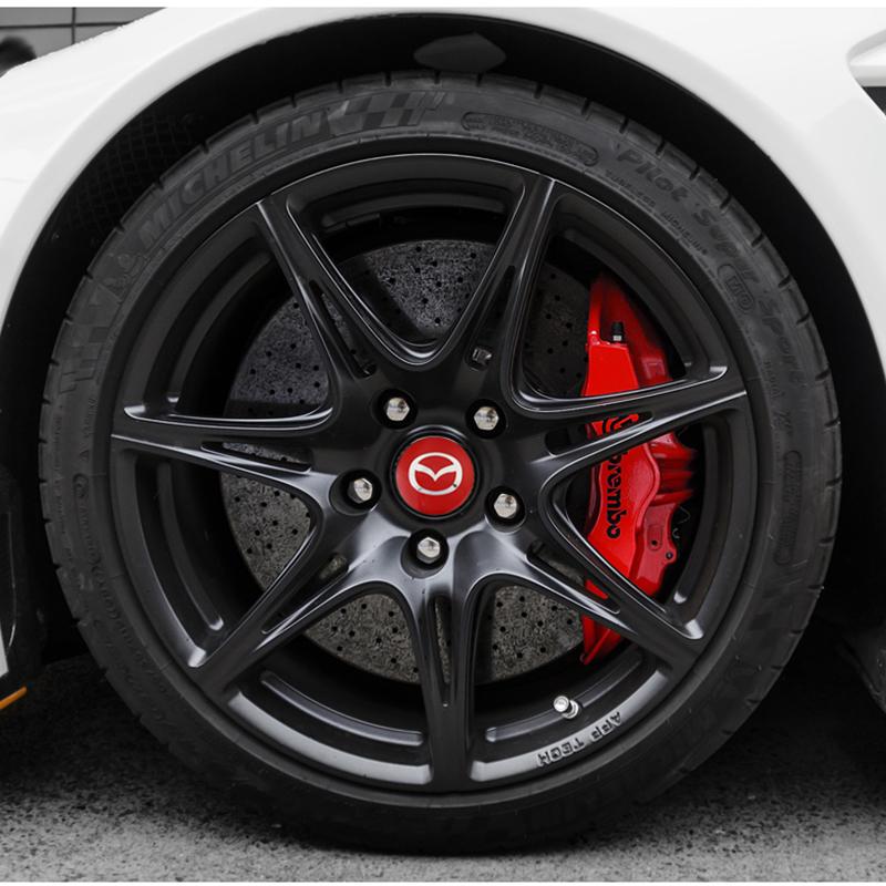 4Pcs Car Wheel Hub Center Cap Sticker Metal Decals Accessories For Mazda 2 3 6 5 Atenza CX3 CX5 MX5 CX7 Axela CX30 CX90 CX60 CX5 FF30