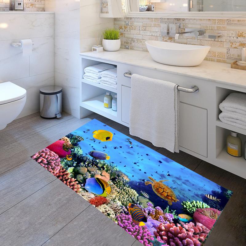 Водостойкие 3D наклейки на стену с морской китовой рыбой для детской комнаты, съемные наклейки из ПВХ «сделай сам», наклейки на обои, украшение для ванной комнаты