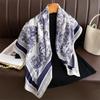Fashion Aztec Ethnic Leopard Floral Square Silk Scarf Lady High Quality Print Soft Shawls and Wraps Bufanda Muslim Hijab 90*90Cm