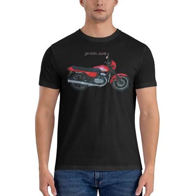 Мужские Винтажные Мотоциклетные 350 Футболки Jawa Moto Чистый Хлопок Топы Веселые Короткий Рукав Круглый Вырез Футболка Графические Футболки